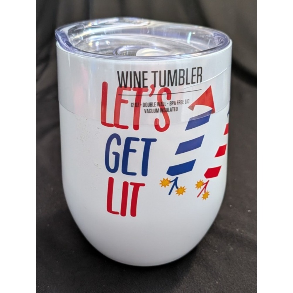 120z Double-Walled Stainless Steel Wine Tumbler "LET'S GET LIT"